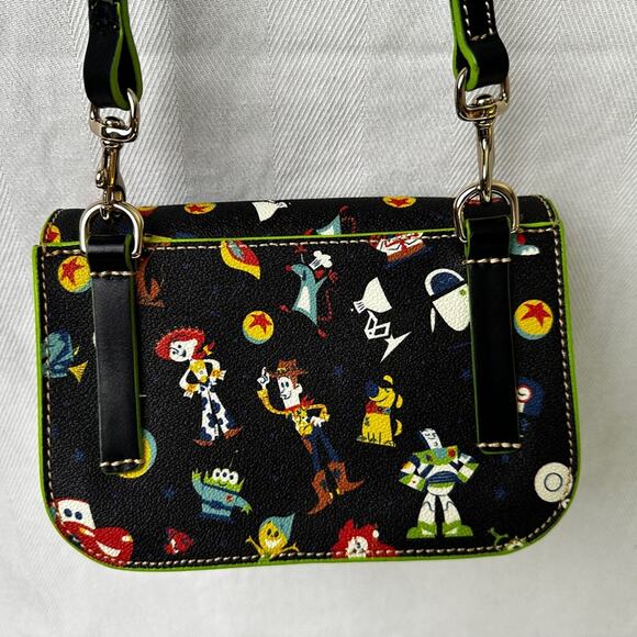 Dooney & Bourke 2020 Disney Pixar Black Crossbody Bag with Colorful Characters - Picture 2 of 9